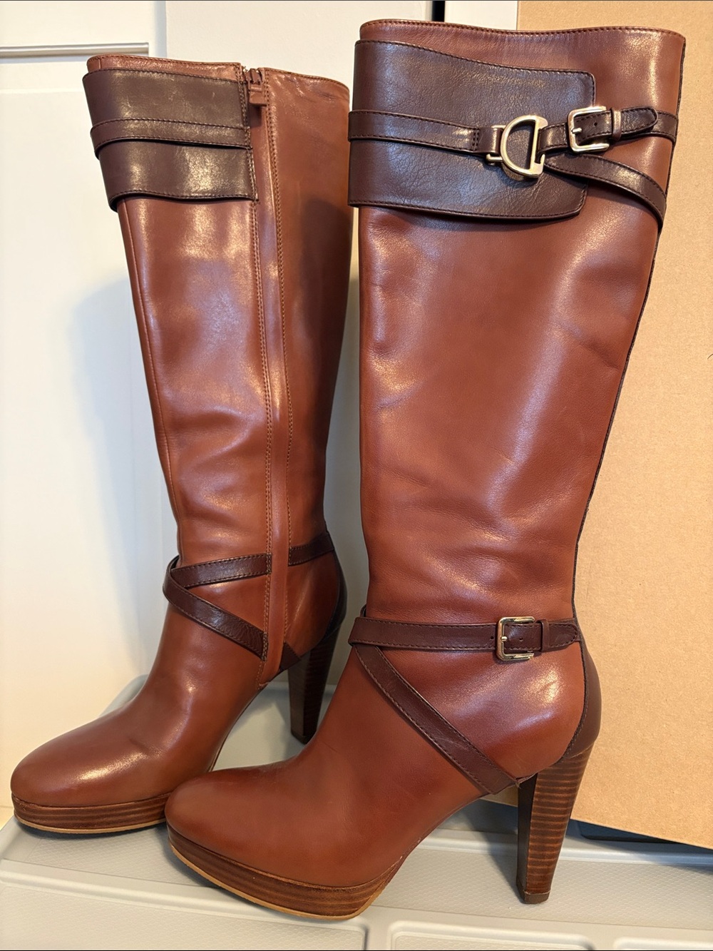 Cole Haan Women Poppy Bit Tall Boot in Sequoia Chestnut 7.5 - Picture 2 of 13